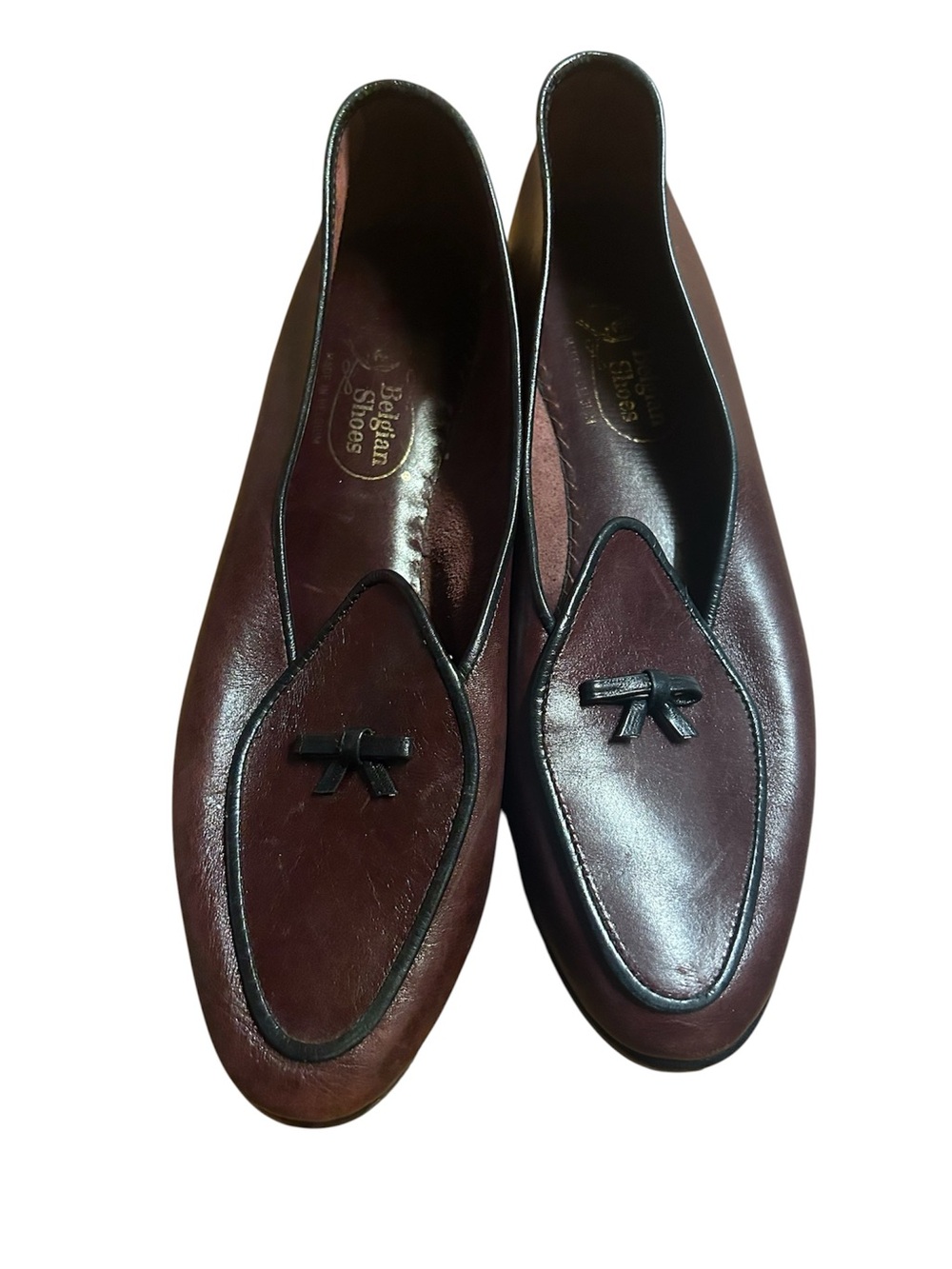 BELGIAN SHOES TRAVELETTE LOAFER BLACK LIZARD EMBOSSED CALF SLIPPER BOW